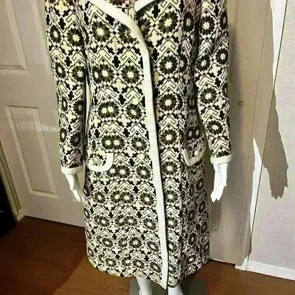 Vintage LILLI ANN Paris 50s 60s Tapestry Jacquard Button Mod House Coat Jacket - Picture 7 of 16